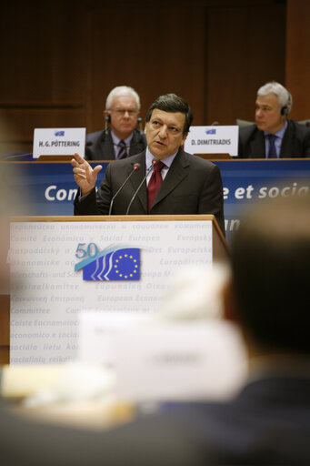 Foto 1: Formal sitting of the European Economic and Social Committee (EESC) for its 50th anniversary in presence of EP President and EC President