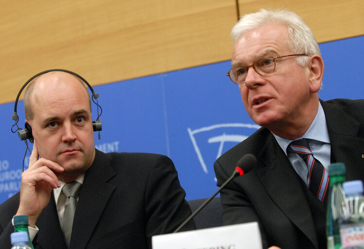 Photo 3: Press conference following the visit of the Swedish Prime Minister to the EP.