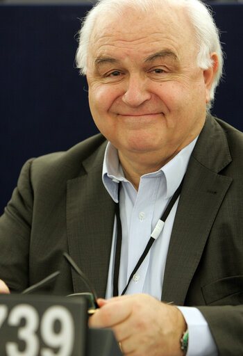 Photo 3: MEP Bernard LEHIDEUX attends a plenary session in Strasbourg