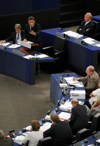 Valokuva 17: Formal sitting during the visit of  the President of France to the EP.