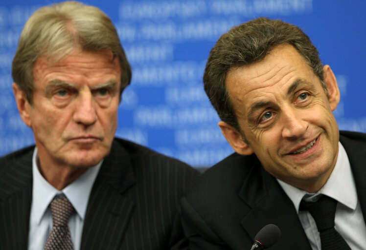 Fotografia 10: Press conference following the visit of the President of France to the EP.