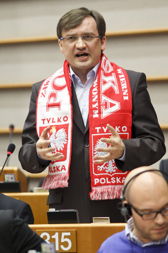 Fotó 5: Plenary Session in Brussels - Week 19: Action of Polish MEPs Football European Cup 2012