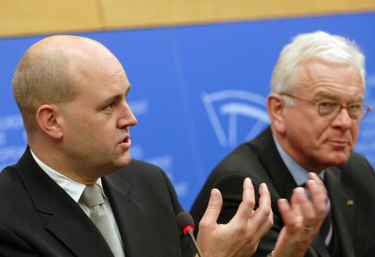 Photo 4: Press conference following the visit of the Swedish Prime Minister to the EP.