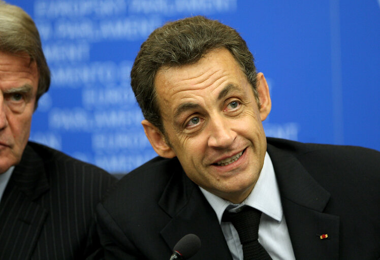 Fotografie 9: Press conference following the visit of the President of France to the EP.