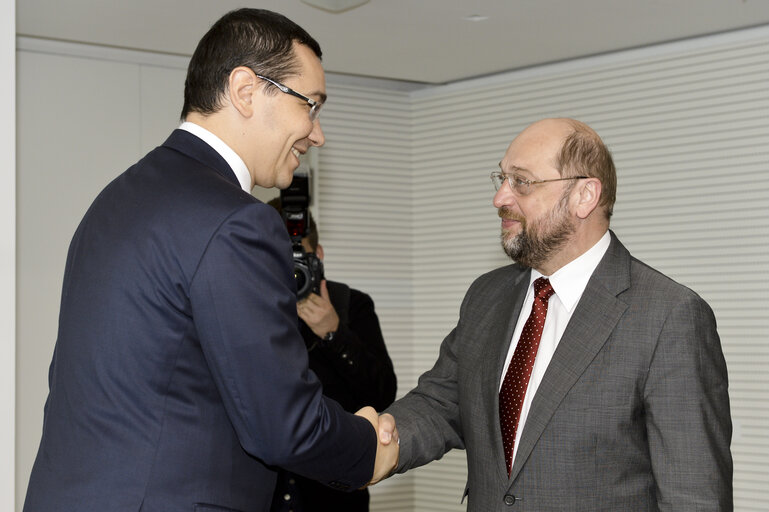 Fotografija 3: Martin SCHULZ - EP President meets with Prime Minister of Romania.