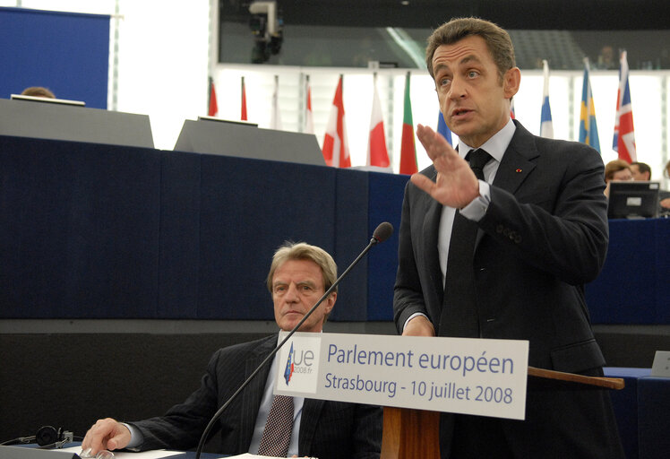 Formal sitting during the visit of  the President of France to the EP.