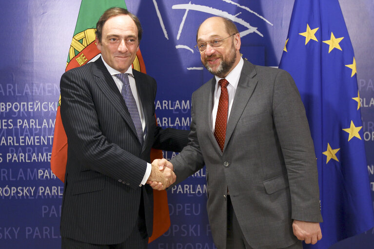 Martin SCHULZ - EP President meets with Paulo PORTAS, Minister of Foreign Affairs of Portugal