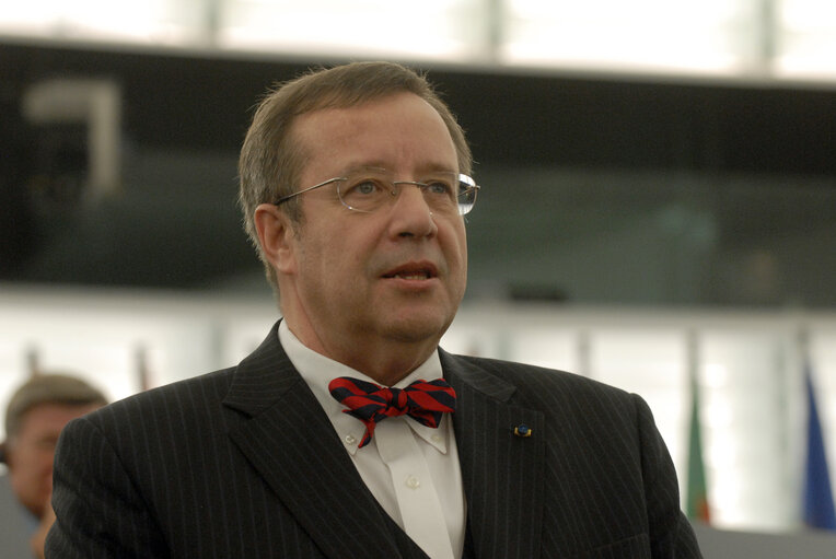 Fotografie 9: Formal sitting of the EP in Strasbourg during the visit of the President of the Republic of Estonia.