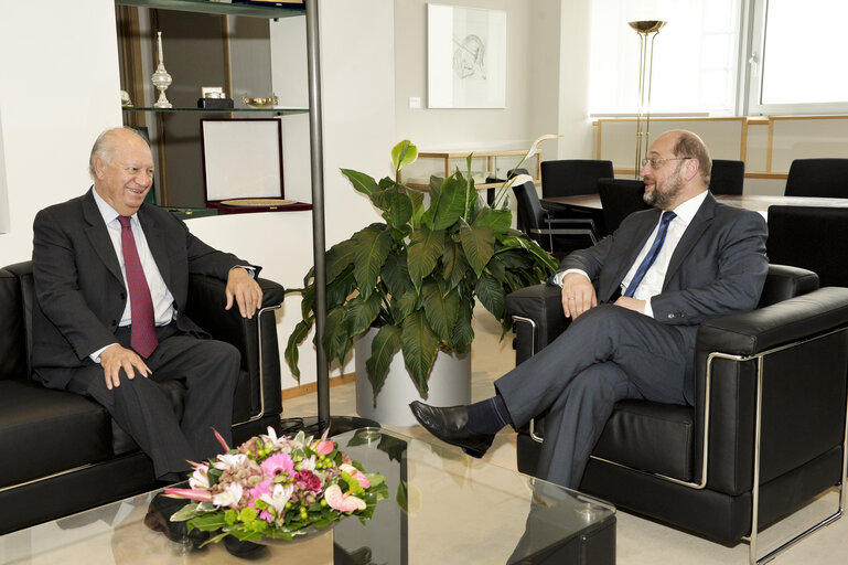 Martin SCHULZ - EP President meets with Ricardo LAGOS, UN Special Envoy on Climate Change (and former President of Chile)