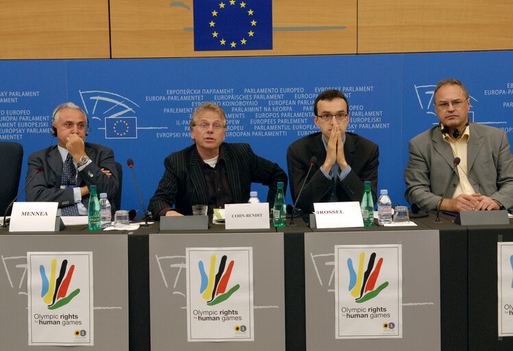 Press conference on Olympic rights for Human Games in relation to the upcoming Olympic Games in China.