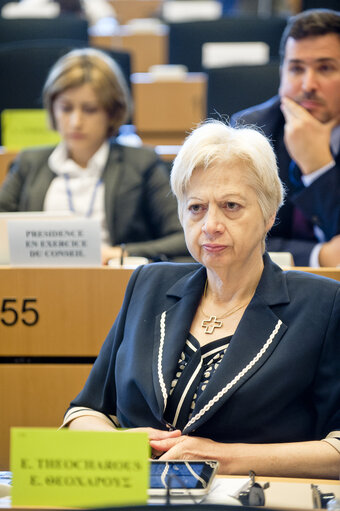 Fotografia 8: AFET committee meeting.  Exchange of views with the minister of foreign affairs of Cyprus, on the Cyprus presidency priorities on enlargement.