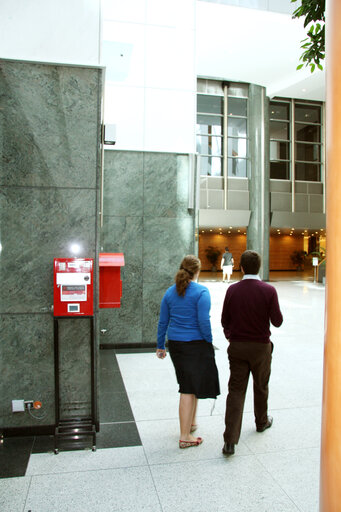 Mail box and post office at the EP in Brussels.