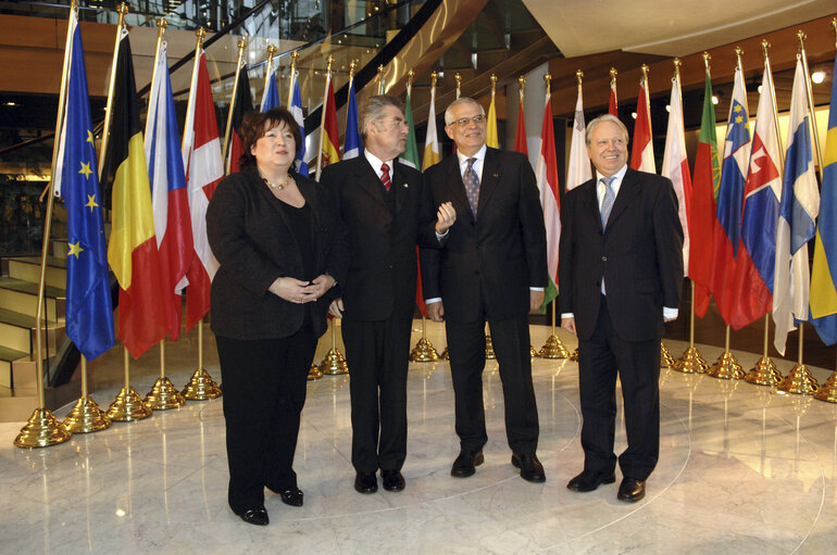 Fotó 10: Visit of the President of Austria to the EP in Strasbourg. Meeting with the EP President.