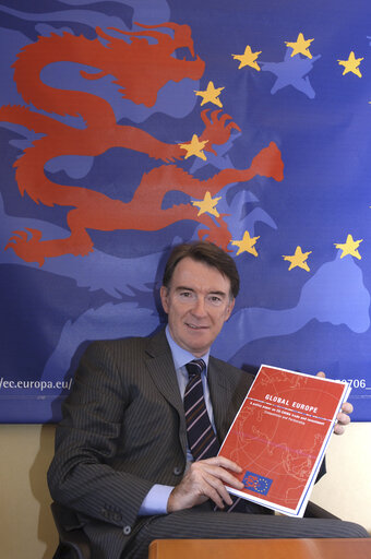 Portrait of European Commissioner Peter MANDELSON in Strasbourg