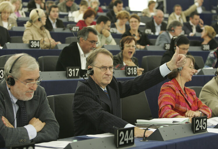 Fotografija 3: Reino PAASILINNA in plenary session in Strasbourg.