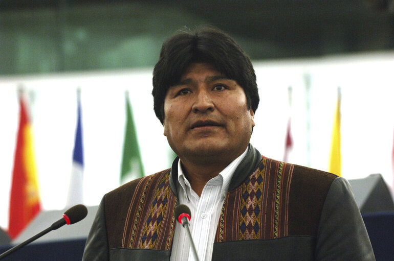 Fotogrāfija 20: Plenary session - Address by Juan Evo Morales Ayma, President of Bolivia