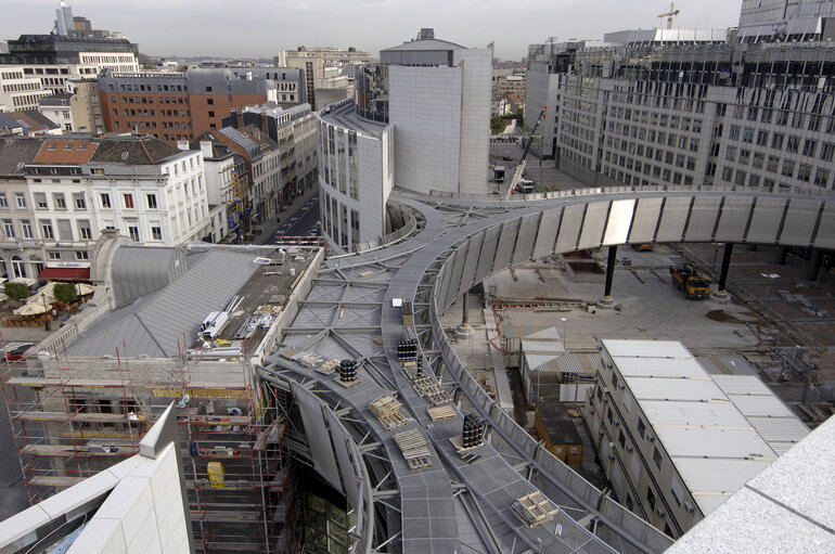 Fotografija 5: Ongoing construction works at the EP building in Brussels.