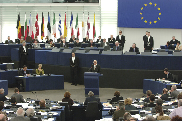 Fotografie 15: Plenary session in Strasbourg - Formal sitting : Speech by President of Italy