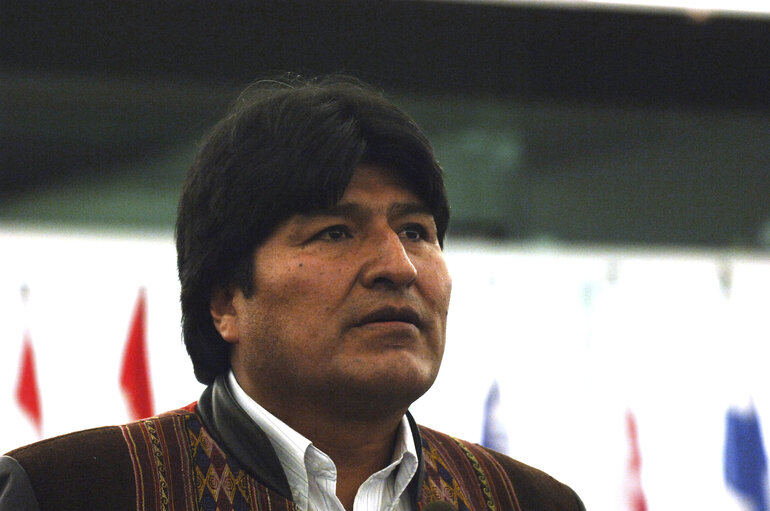 Fotogrāfija 23: Plenary session - Address by Juan Evo Morales Ayma, President of Bolivia