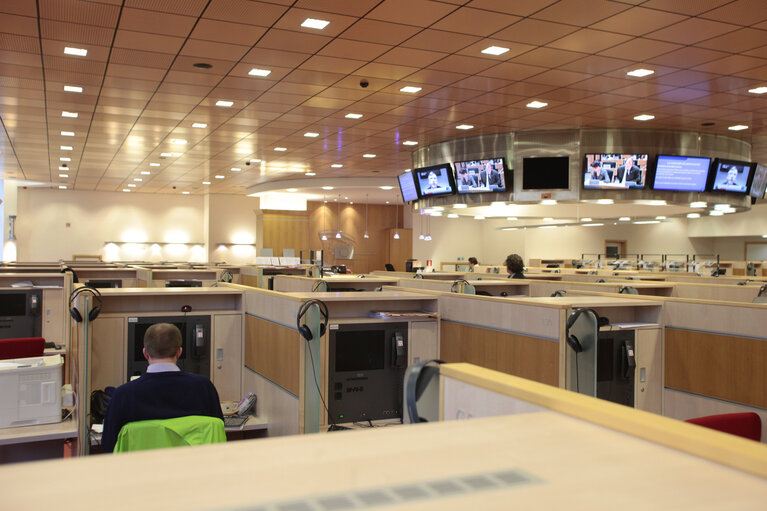 Pressroom of the European Parliament in Brussels