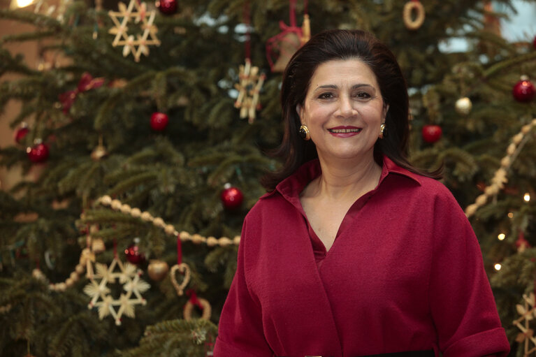 Zdjęcie 2: Portrait of MEP Rodi KRATSA-TSAGAROPOULOU in front of Christmas tree