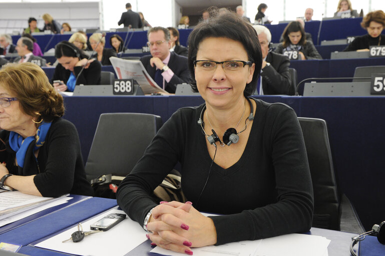 Billede 4: Malgorzata HANDZLIK during votes at the plenary session in Strasbourg