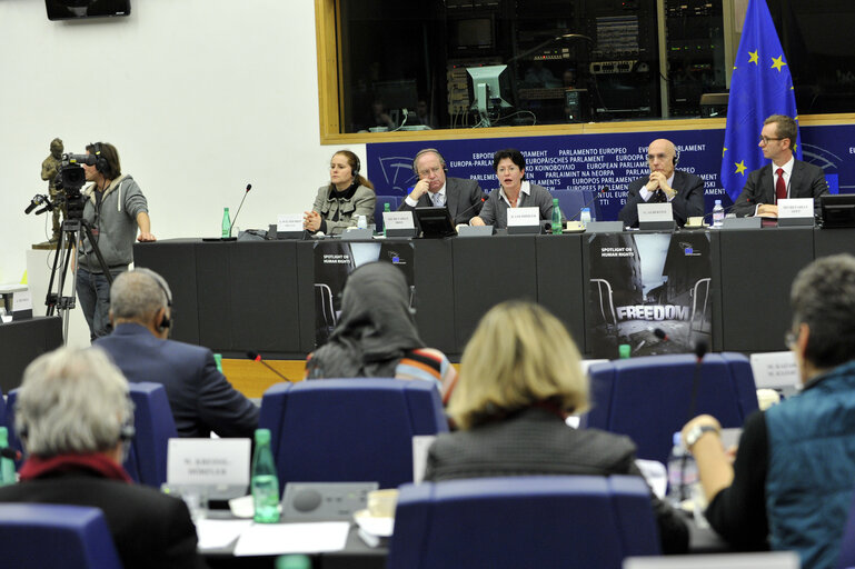 Fotografie 2: Joint meeting with the Committee on Foreign Affairs, the Committee on Development and the Subcommittee on Human Rights with Sakharov laureates