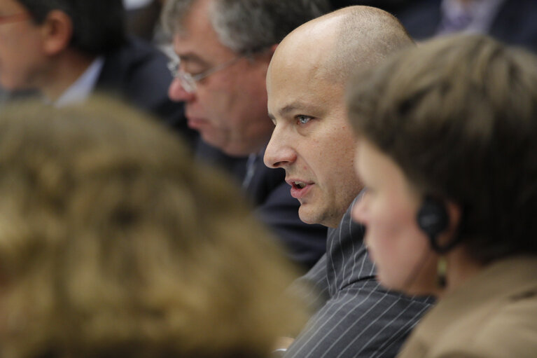 Photo 1 : Conference of Committee Chairs with Polish Presidency minister of Foreign affairs