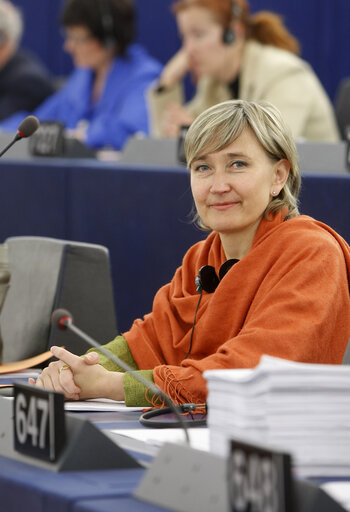 Marianne MIKKO MEP in Plenary Session in Strasbourg.