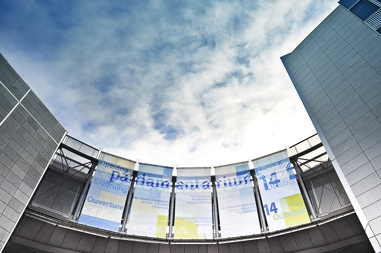 Foto 5: Illustration of the outside of the EP, presentation of the Parlamentarium