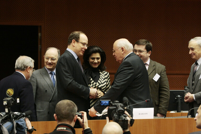 Valokuva 6: Visit of former President of the Soviet Union Mikhail Gorbatchev to the European Parliament in Brussels