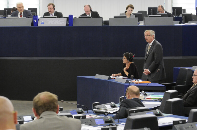 Fotografie 12: Plenary Session in Strasbourg - Week 39 - Question hour with the President of the Eurogroup and Prime Minister of Luxembourg