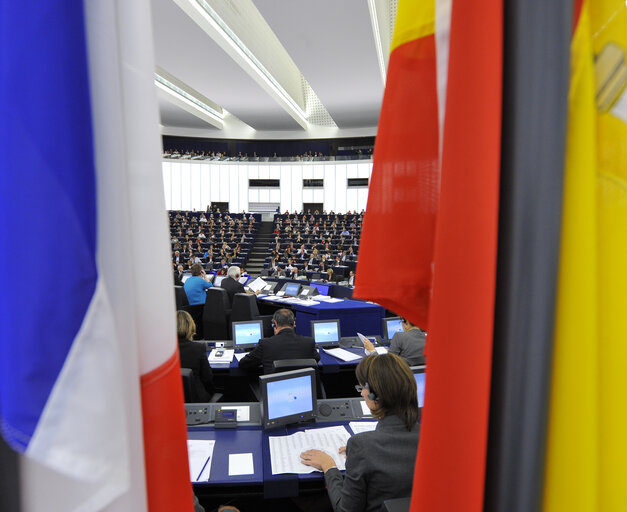 Φωτογραφία 26: Illustration - Hemicycle in Strasbourg, during a plenary  session