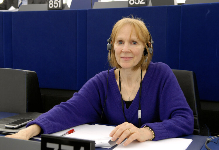 Fotografija 5: Kathy SINNOTT MEP in Plenary Session in Strasbourg