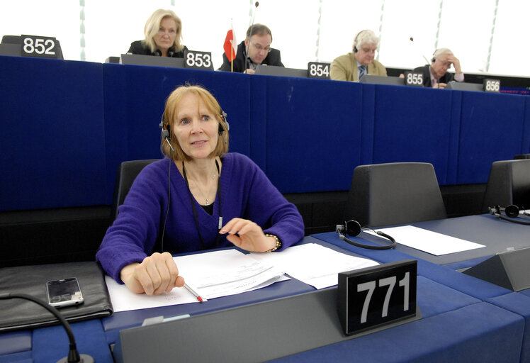 Fotografija 6: Kathy SINNOTT MEP in Plenary Session in Strasbourg