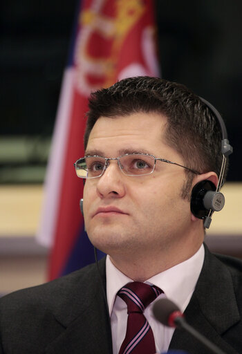 Photo 7 : Committee on Foreign Affairs   Discussion with Vuk JEREMIC, Minister of Foreign Affairs of the Republic of Serbia