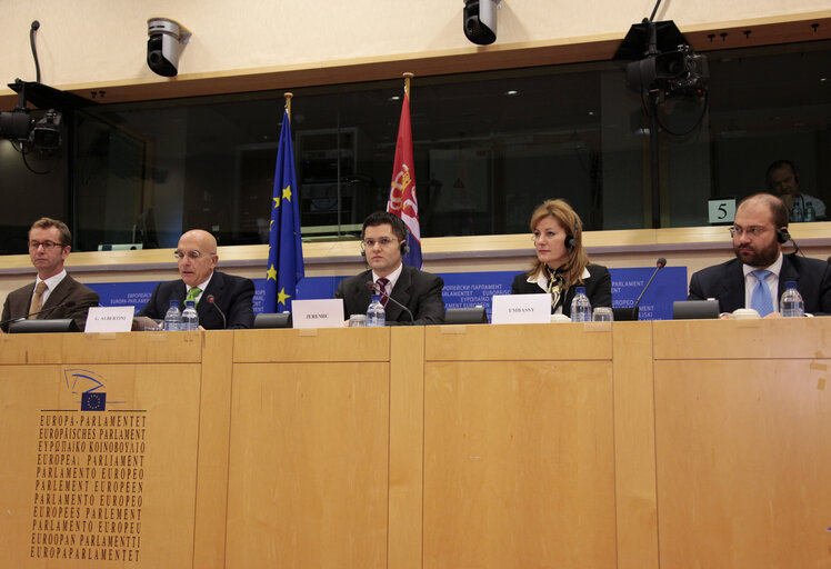 Photo 5 : Committee on Foreign Affairs   Discussion with Vuk JEREMIC, Minister of Foreign Affairs of the Republic of Serbia