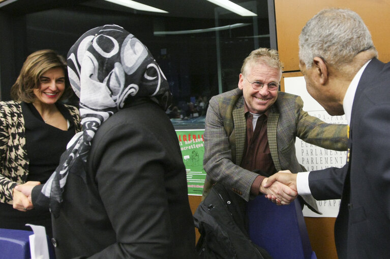 Fotografija 1: Sakharov Prize 2011. Arab Spring. Meeting with GREENS GROUP