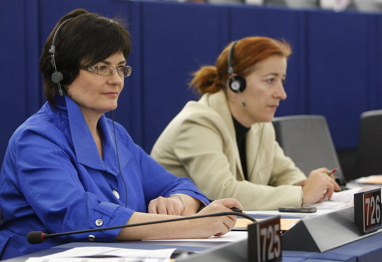 Katrin SAKS MEP at the EP in Strasbourg.