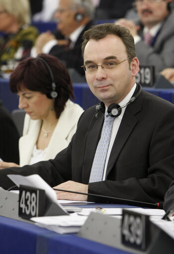 Fotagrafa 3: Filip KACZMAREK  MEP in plenary session in Strasbourg.