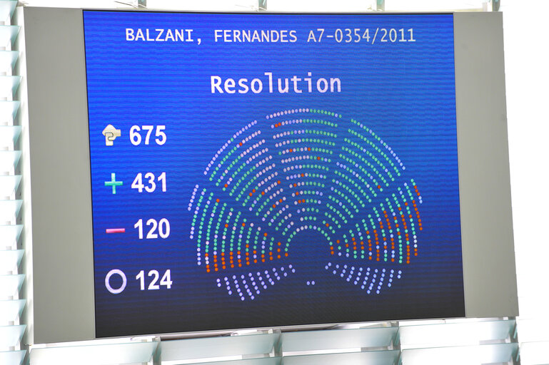 Fotó 14: Illustration - Hemicycle in Strasbourg, during a plenary  session