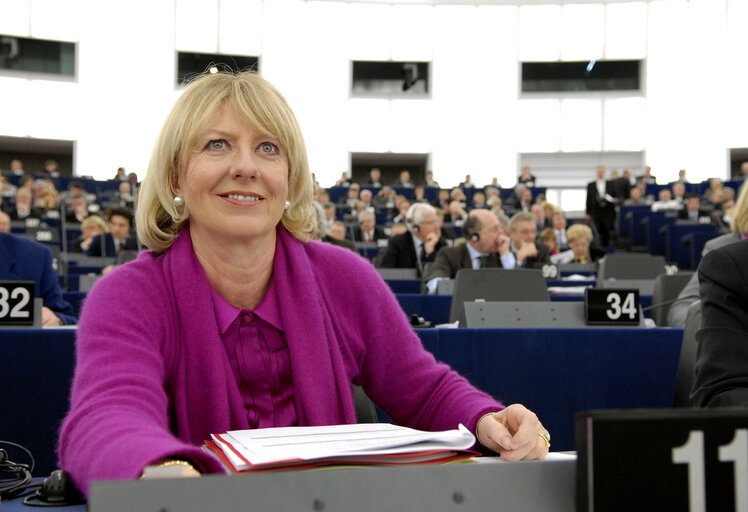 Karin RIIS-JORGENSEN MEP in Plenary Session in Strasbouirg.