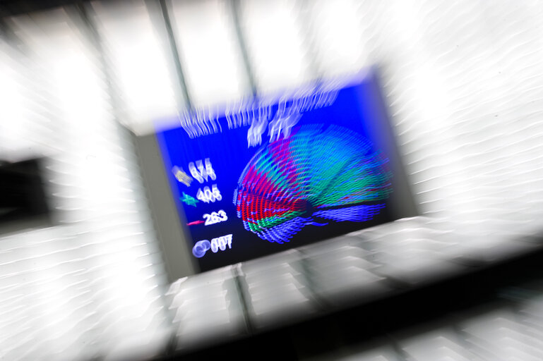 Fotó 11: Illustration - Hemicycle in Strasbourg, during a plenary  session