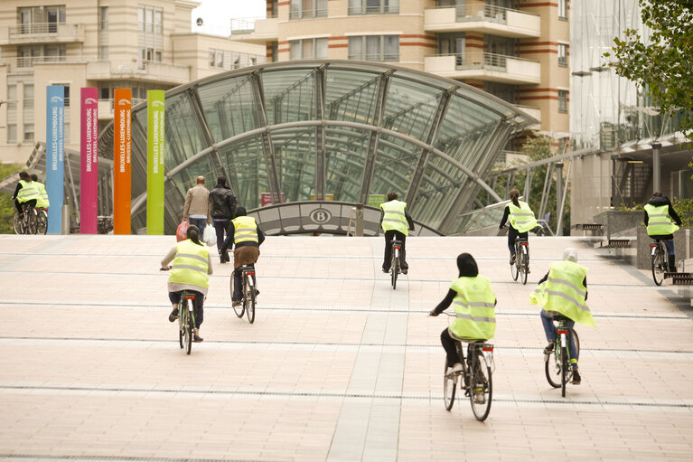 Fotografija 2: Mobility Week in front of the European Parliament in Brussels