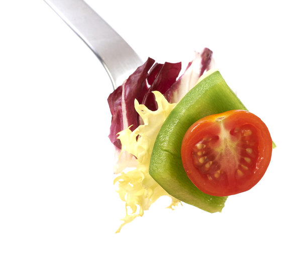 Fotografija 6: vegetable, food, pepper, tomato, salad, fork