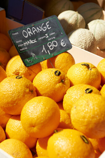 fruit, orange, market