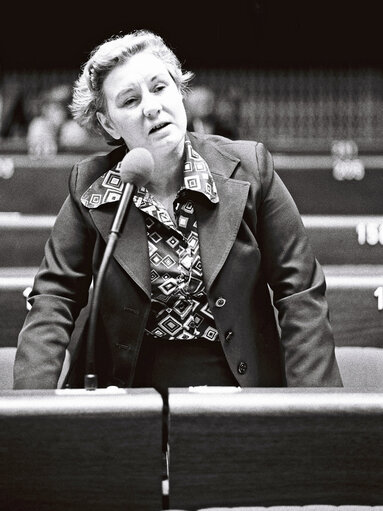 Gwyneth DUNWOODY during a session in Strasbourg in March 1977