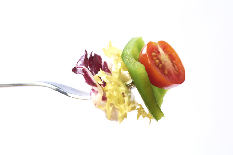 Fotografija 4: vegetable, food, pepper, tomato, salad, fork