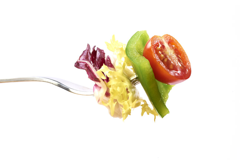 Foto 5: vegetable, food, pepper, tomato, salad, fork