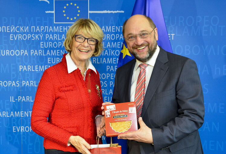 Fotografija 2: Martin SCHULZ - EP President meets with Questeur Elisabeth MORIN CHARTIER